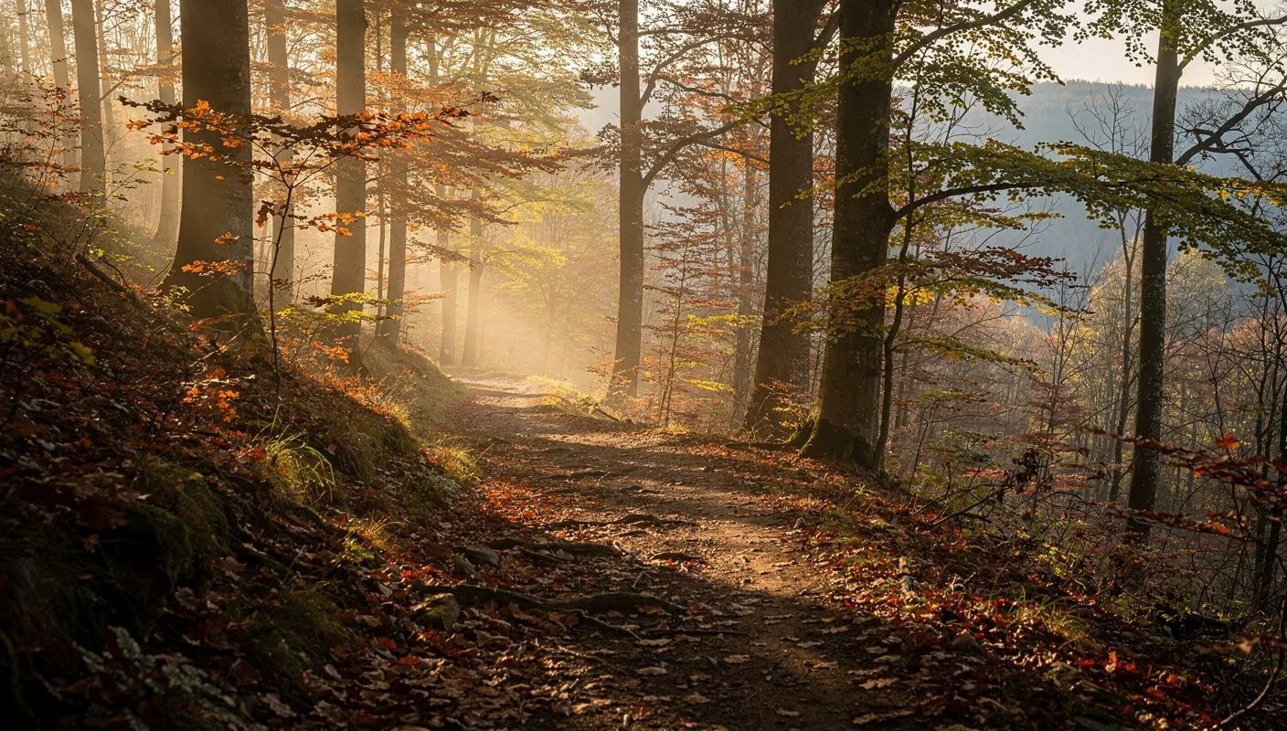 Sentier de VTT en forêt de Lorraine